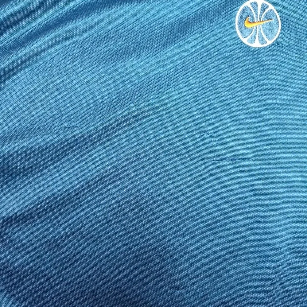Vintage Nike‎ Basketball Polo Shirt Men XL Blue Black Y2K Colorblock Mesh Jersey
